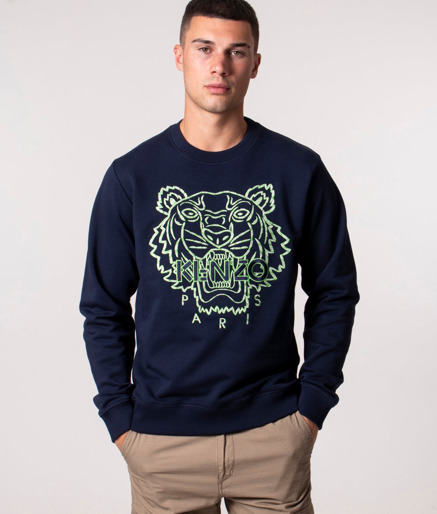 Tiger Head Logo Sweatshirt Midnight Blue | KENZO | EQVVS