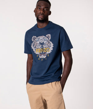 Relaxed Fit Tiger Seasonal 1 Logo T-Shirt Sapphire | KENZO | EQVVS