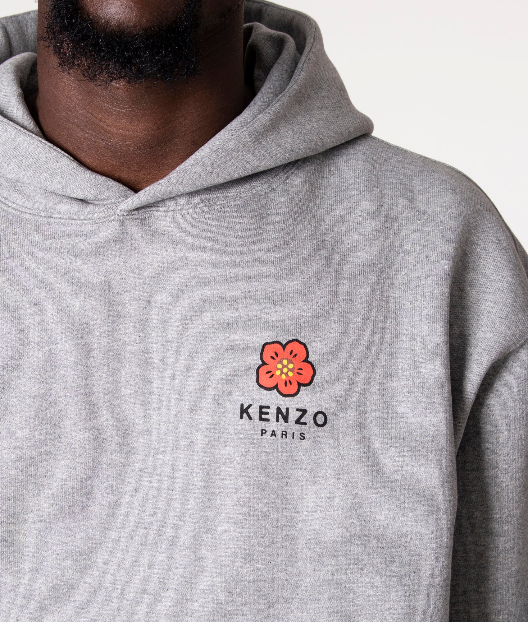 Oversized Boke Flower Hoodie Pearl Grey | KENZO | EQVVS