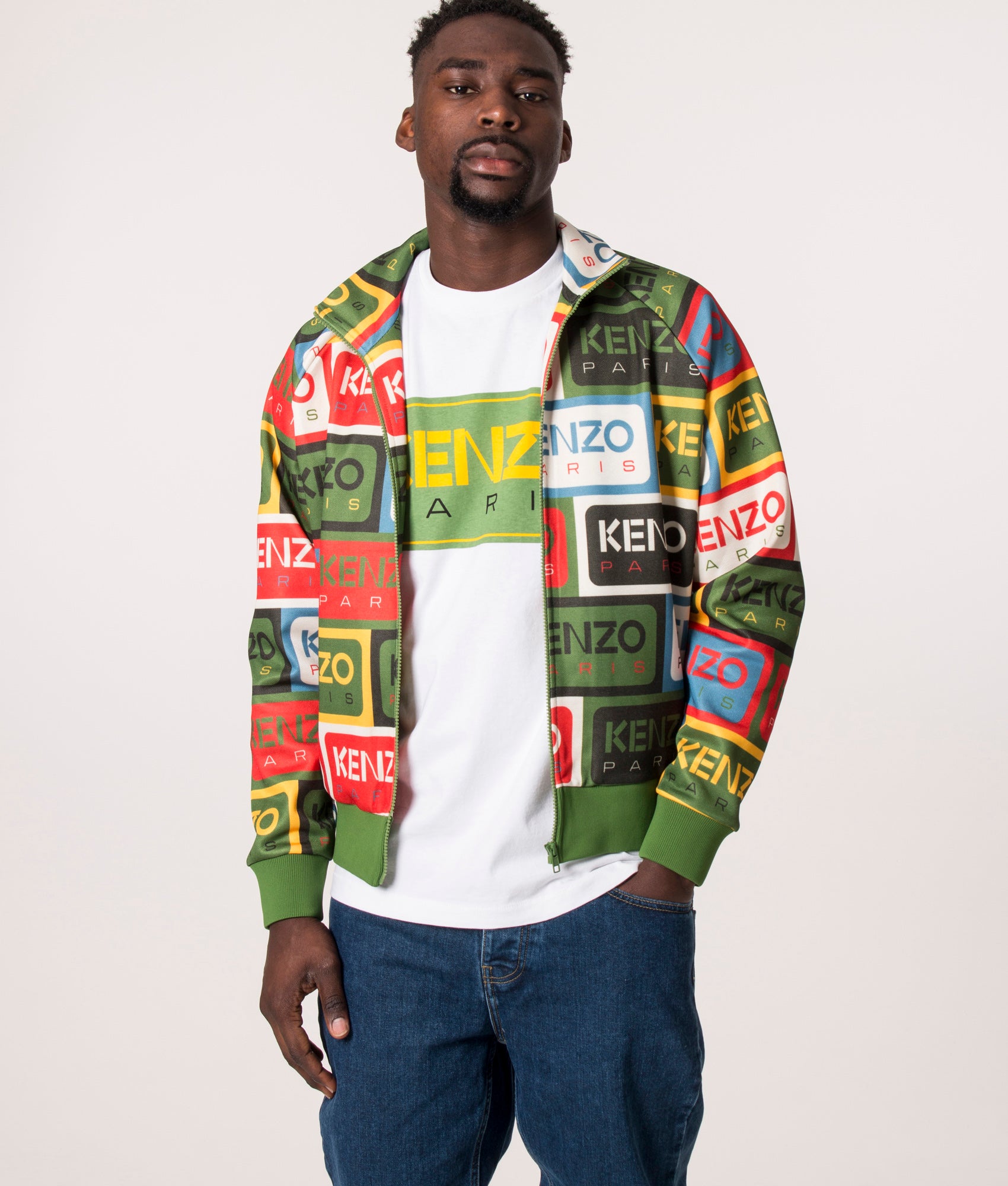 Zip Through KENZO Labels Track Top Multicolour | KENZO | EQVVS