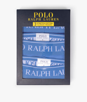 3 Pack of Stretch Cotton Trunks Blue Multi, Polo Ralph Lauren