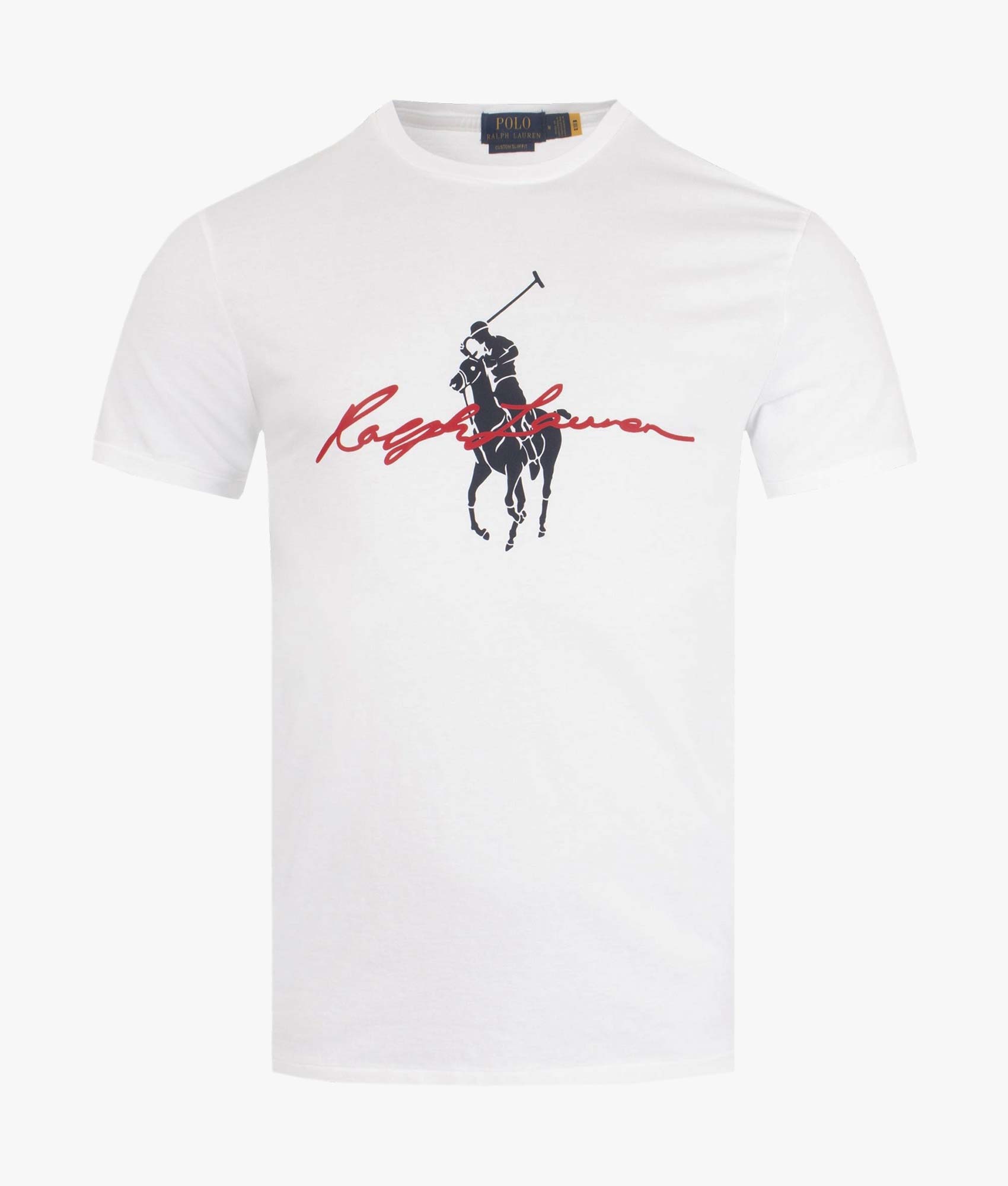 Custom Slim Fit Big Pony T-Shirt in White |Polo Ralph Lauren | EQVVS