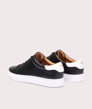 Ralph lauren black leather on sale trainers