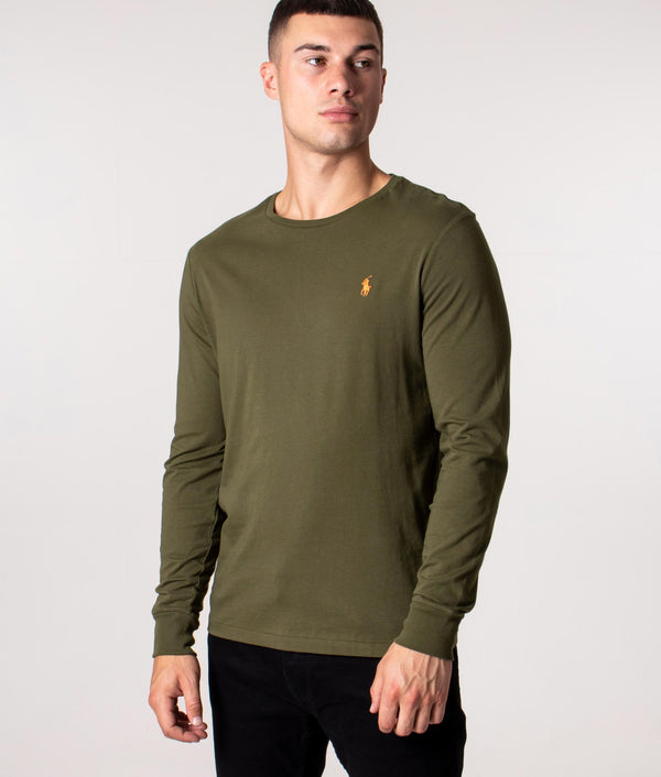 Slim Long Sleeve T Shirt Defender Green Polo Ralph Lauren