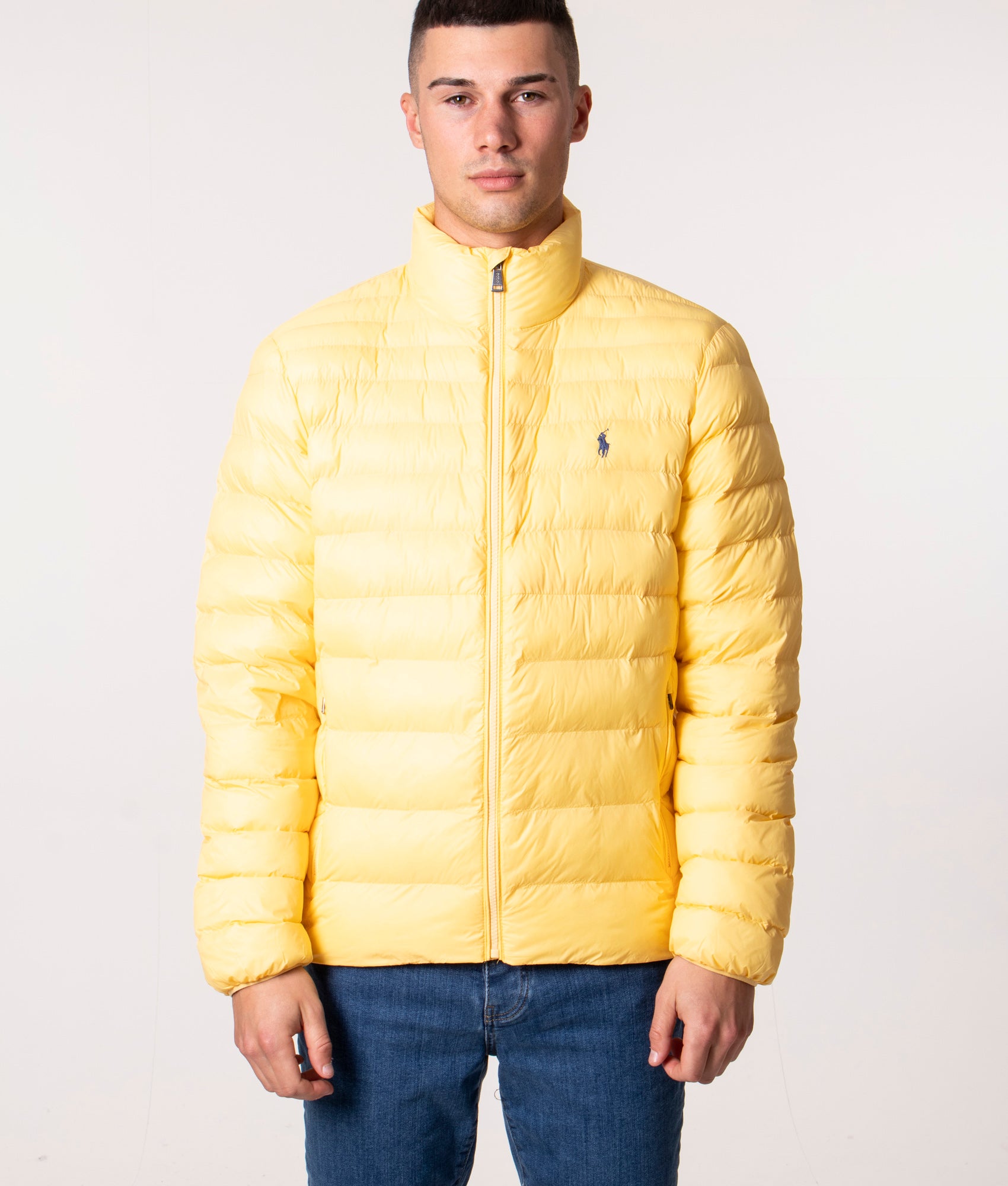 Yellow polo cheap puffer jacket