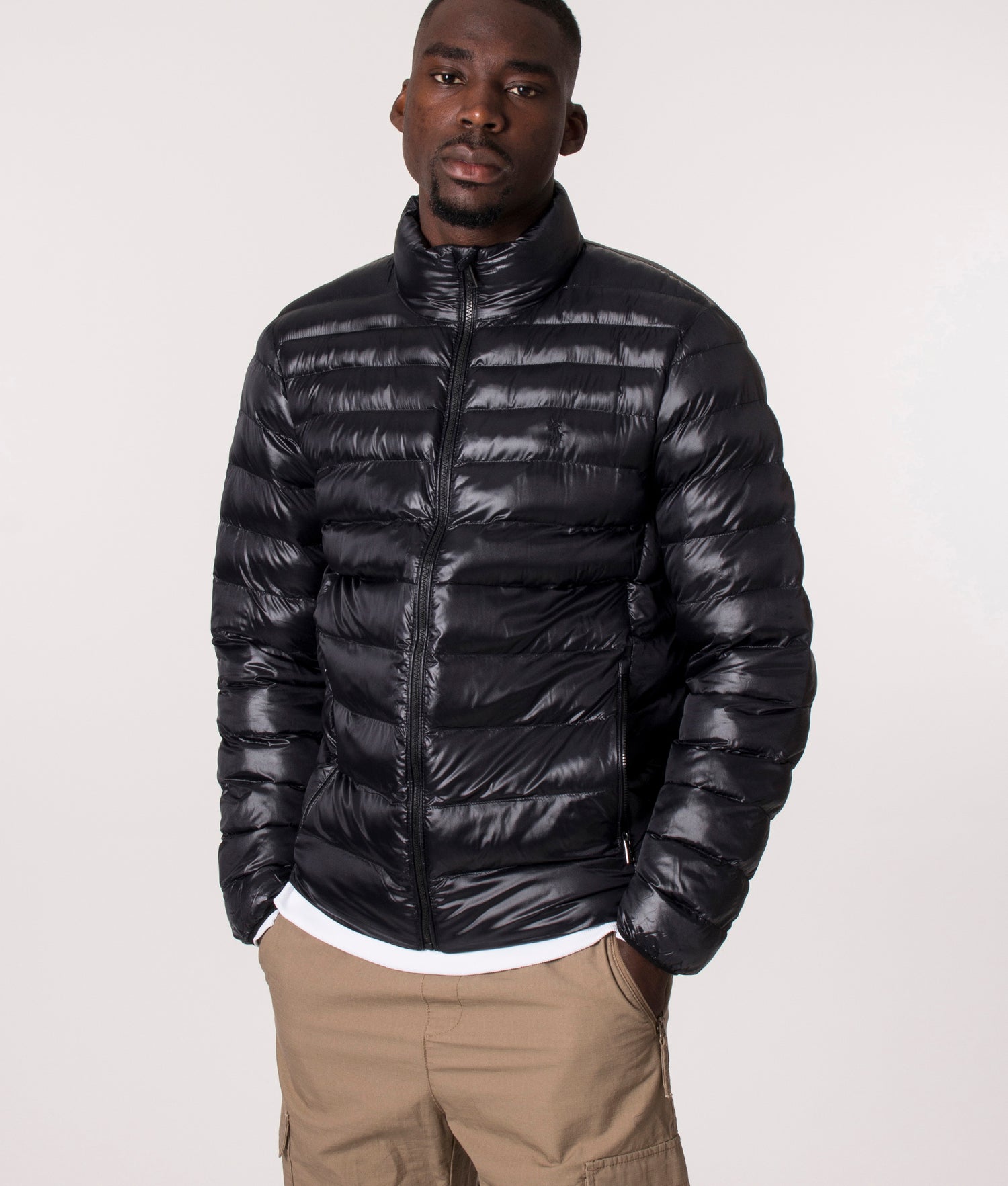 Terra Insulated Bomber Jacket Black Glossy | Polo Ralph Lauren 