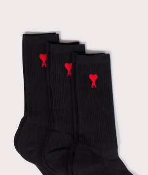 Three-Pack-of-Ami-De-Coeur-Socks-Black-AMI-EQVVS