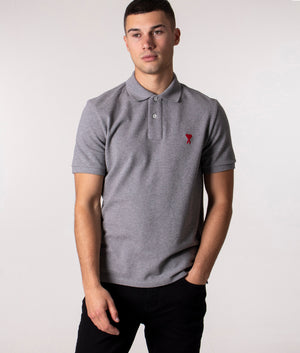 Ami-De-Coeur-Polo-Shirt-Heather-Grey-AMI-EQVVS