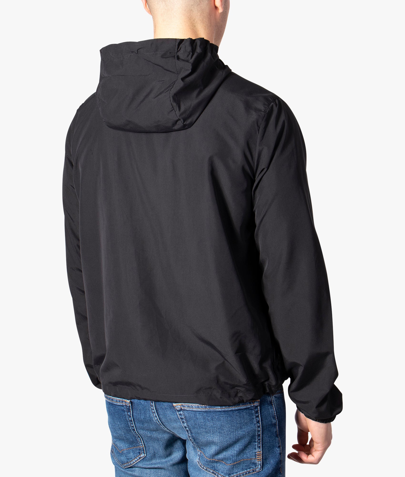 Taped Zip Through Hooded Windbreaker Jacket Black | Lacoste