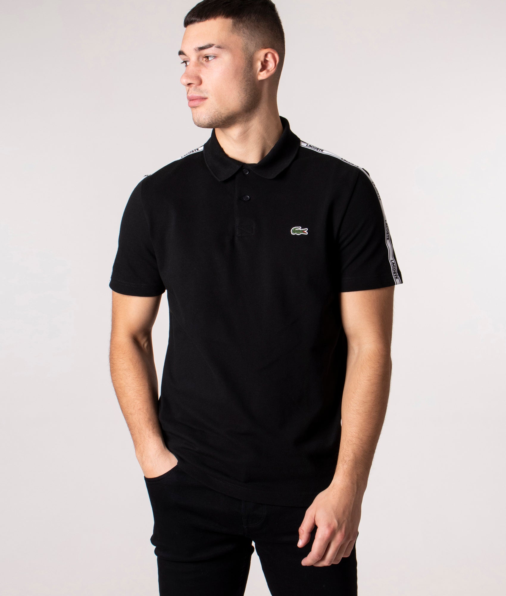 Contrast Branded Shoulder Polo Shirt | Lacoste | EQVVS