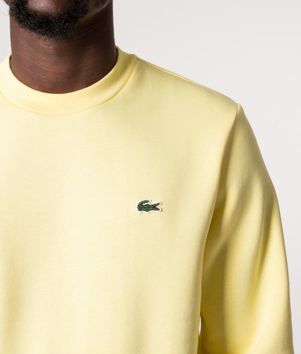 Relaxed Fit Brushed Cotton Sweatshirt Yellow, Lacoste