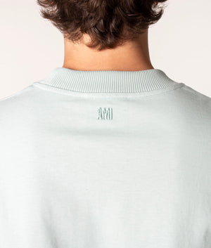 Long-Sleeve-Ami-De-Coeur-T-Shirt-Pale-Green-AMI-EQVVS