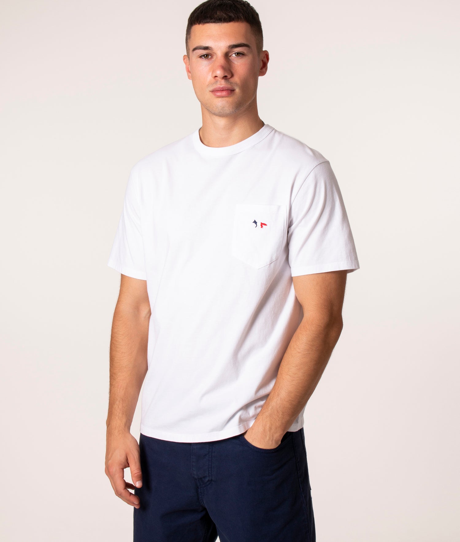 Maison Kitsuné | Slim Fit Tricolor Fox Patch Classic Pocket T