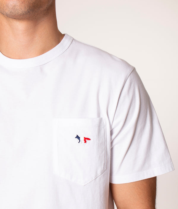 Maison Kitsuné | Slim Fit Tricolor Fox Patch Classic Pocket T-Shirt