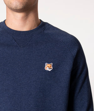 Slim Fox Head Patch Classic Sweatshirt Navy | Maison Kitsuné | EQVVS