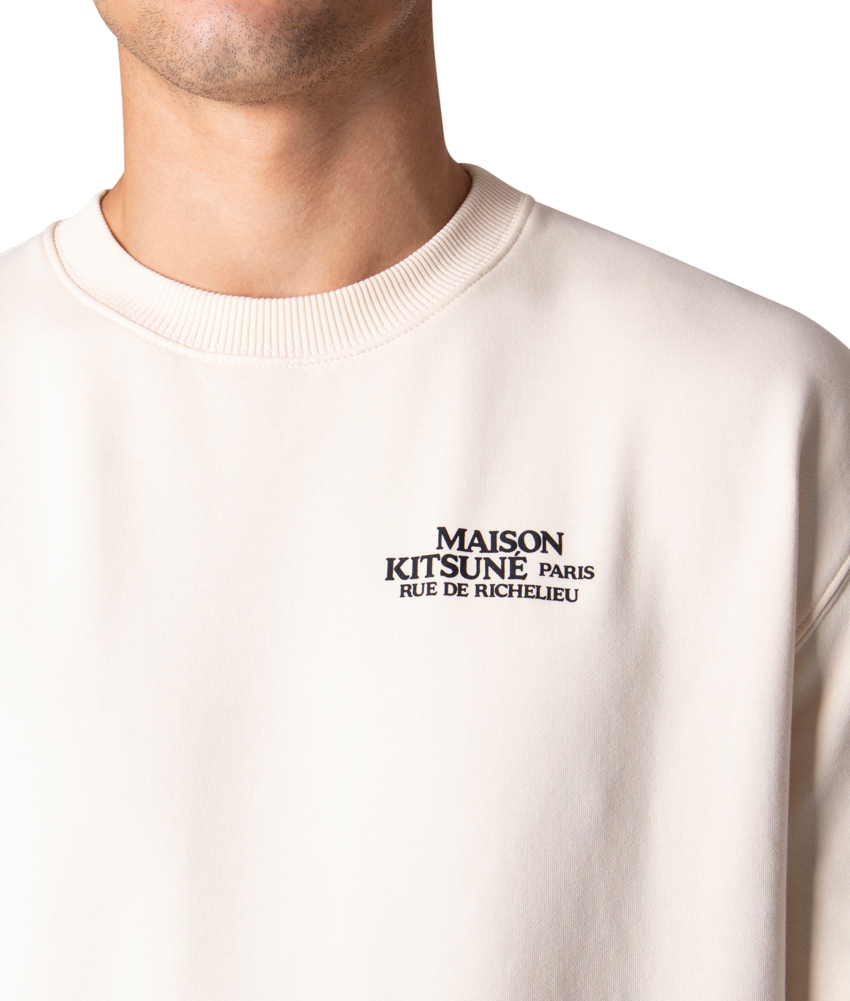 Rue De Richelieu Sweatshirt Ecru | Maison Kitsune | EQVVS