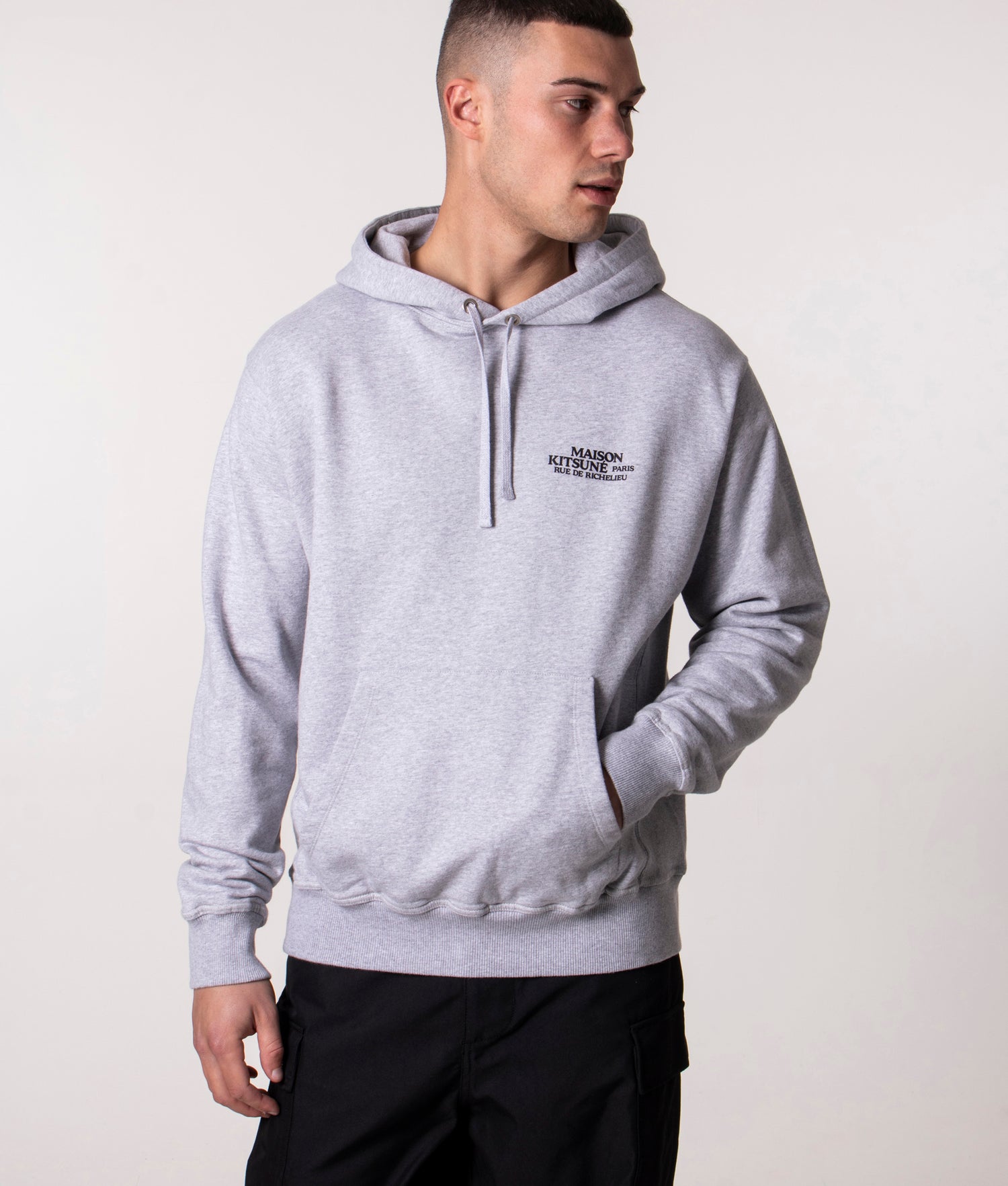 Rue De Richelieu Hoodie Grey Melange | Maison Kitsune | EQVVS