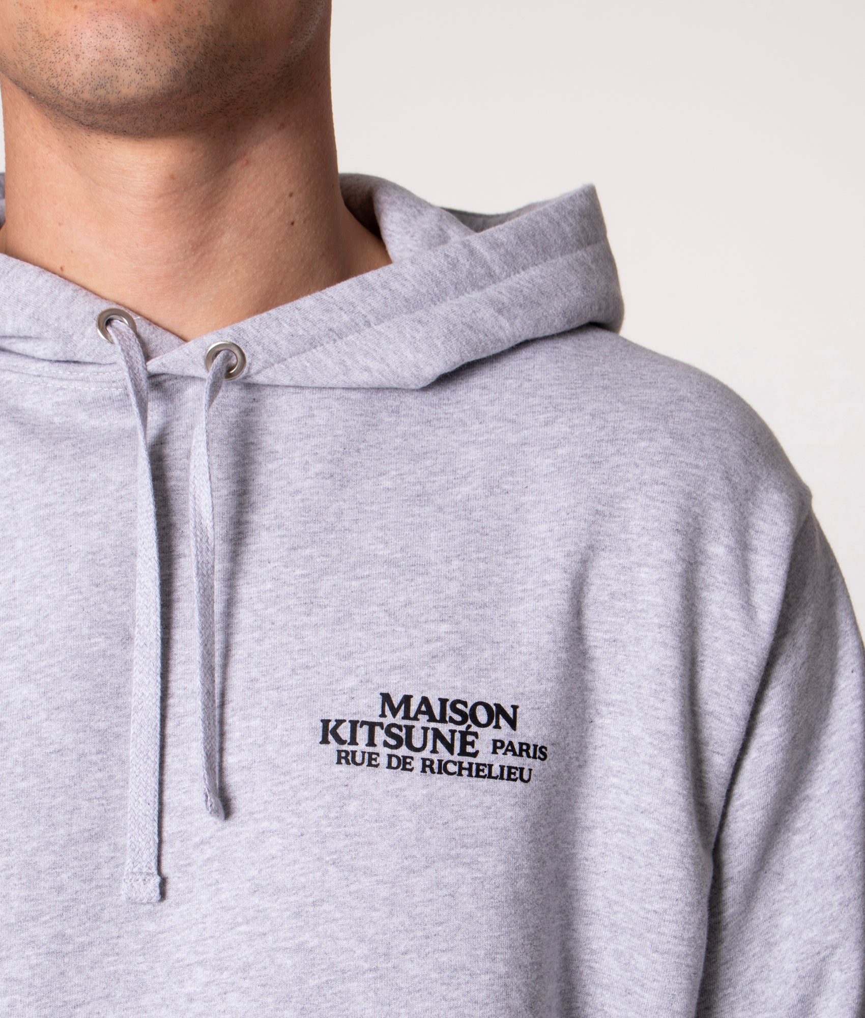 Rue De Richelieu Hoodie Grey Melange | Maison Kitsune | EQVVS