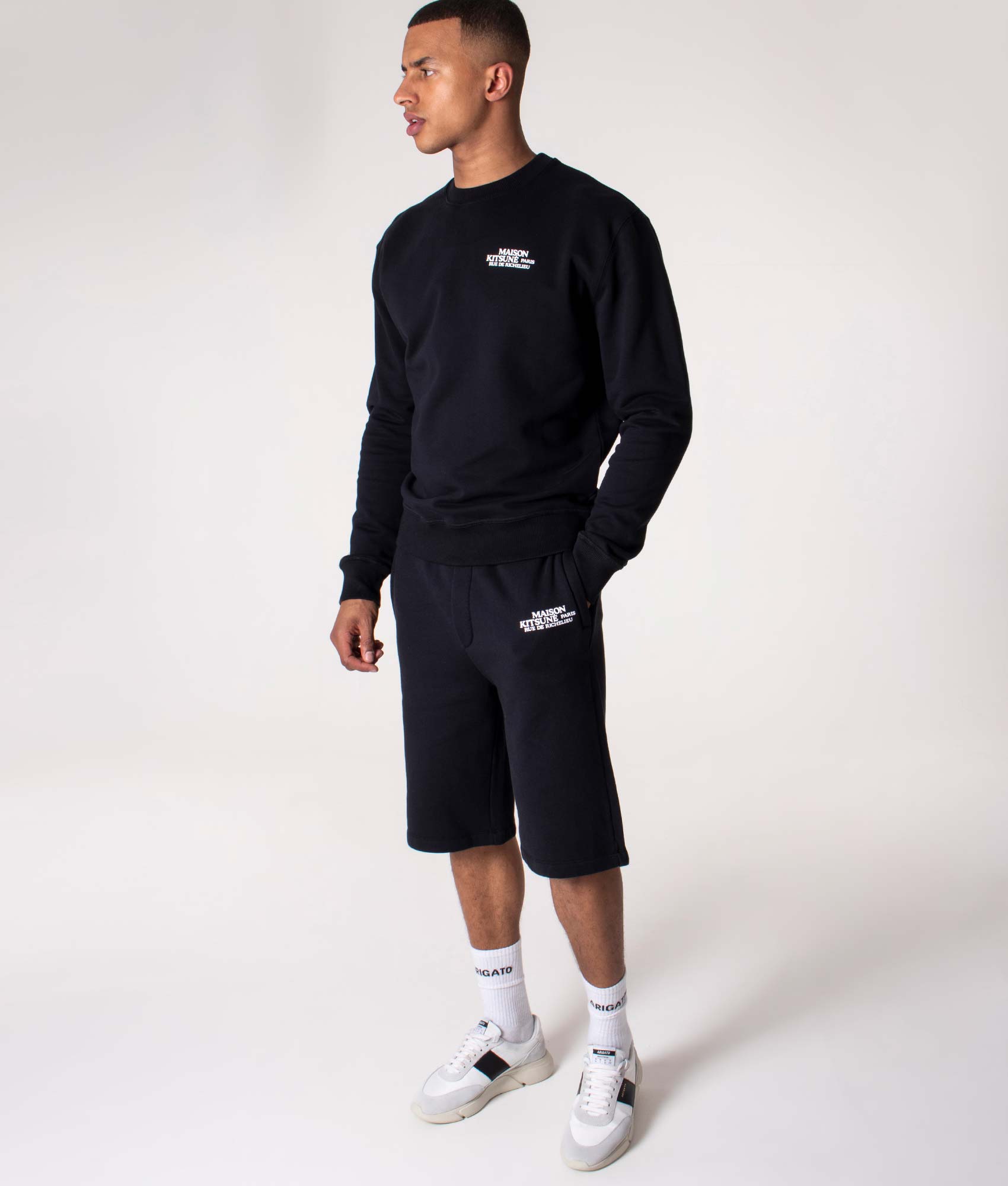 Rue De Richelieu Sweat Shorts Black | Maison Kitsune | EQVVS