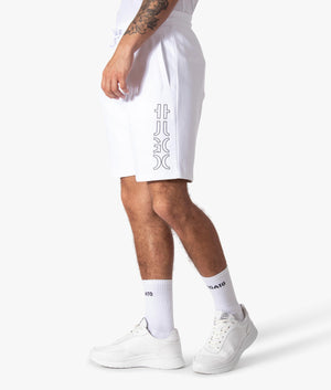 Regular-Fit-Doolio-Cropped-Logo-Sweat Shorts-White-HUGO-EQVVS