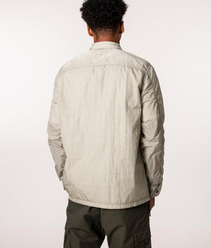 BOSS Zip Through Lovel 8 Overshirt in Grey, EQVVS. Model reverse