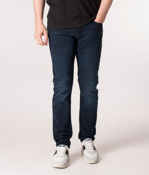 BOSS - Regular-fit jeans in dark-blue comfort-stretch denim