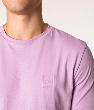 Relaxed Fit Tales T-Shirt in 536 Light/Pastel Purple, BOSS, EQVVS, Front Close up Model Shot