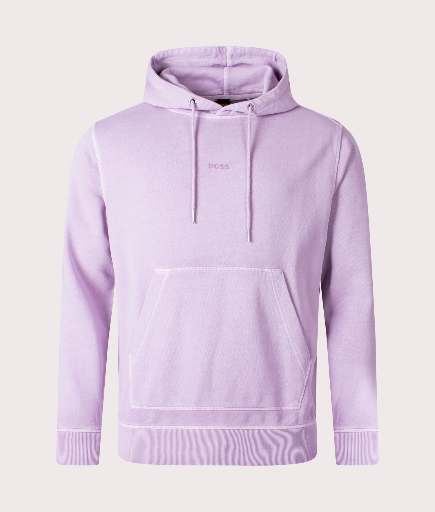 Relaxed Fit Garment dyed Wefade Hoodie Light Pastel Purple BOSS