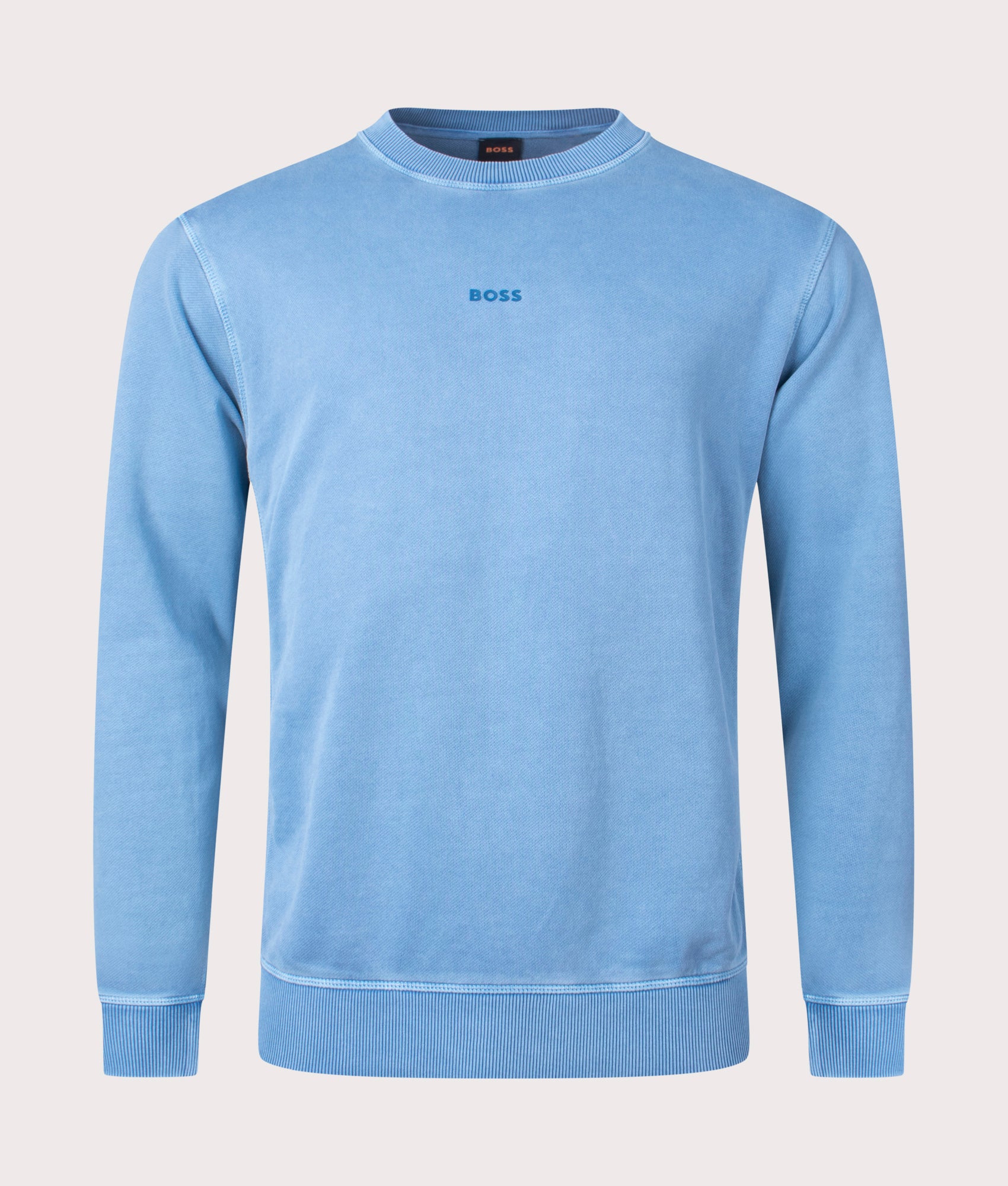 Garment Dyed Wefade Sweatshirt Light/Pastel Blue | BOSS | EQVVS