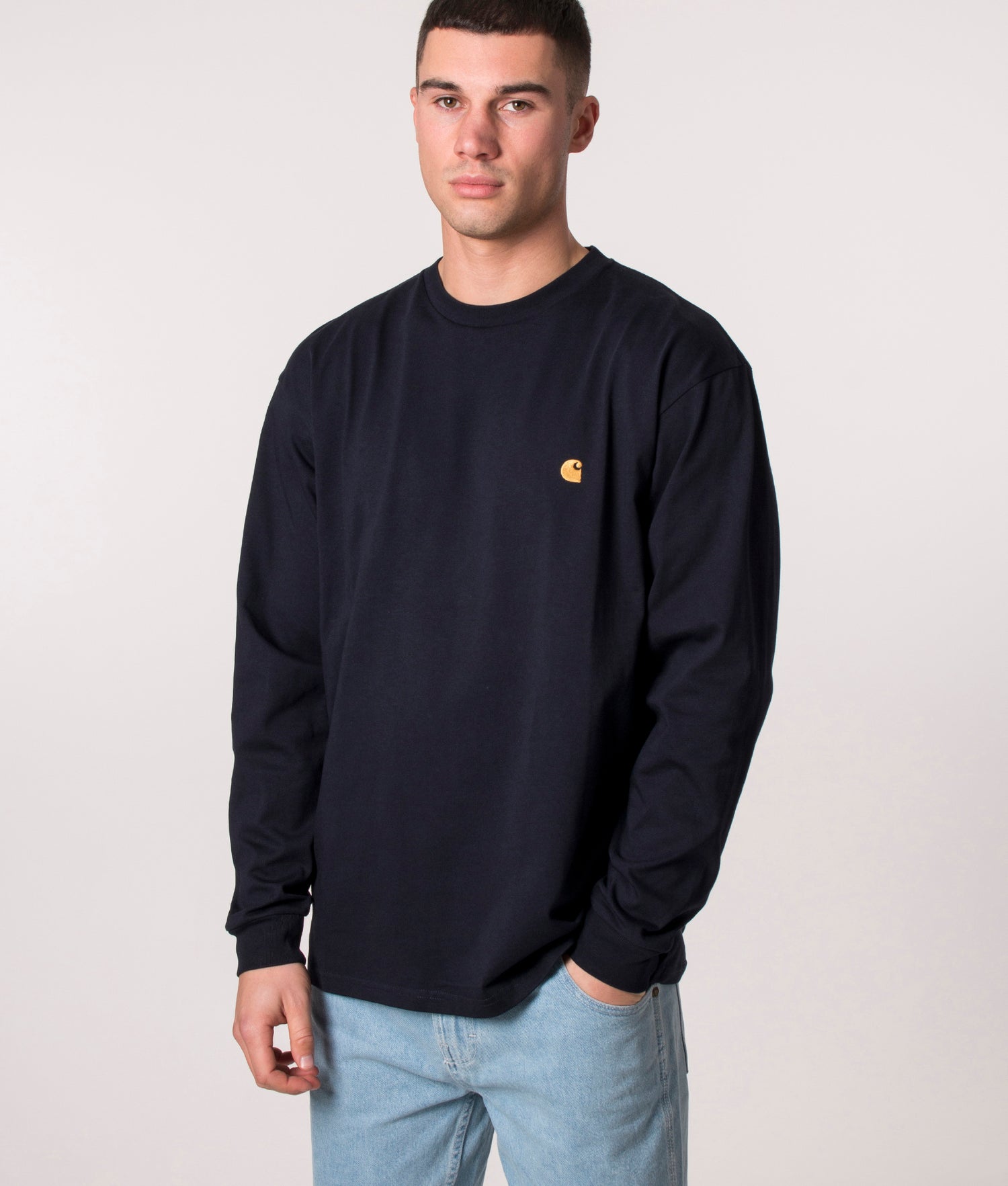 Long Sleeve Chase T-Shirt Dark Navy/Gold | Carhartt WIP | EQVVS