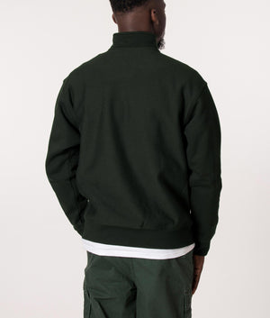 Relaxed-Fit-Quarter-Zip-American-Script-Sweatshirt-Dark-Cedar-Carhartt-WIP-EQVVS