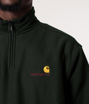 Relaxed-Fit-Quarter-Zip-American-Script-Sweatshirt-Dark-Cedar-Carhartt-WIP-EQVVS