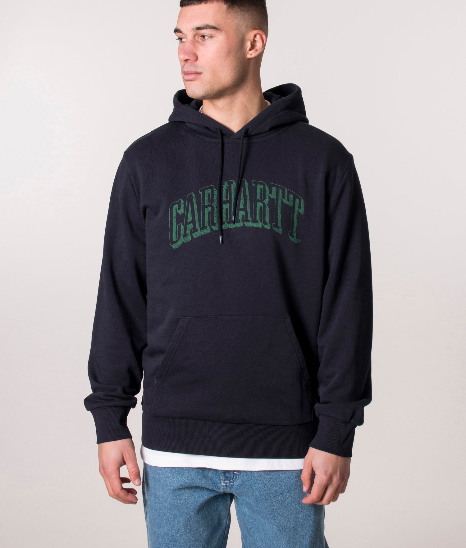 Relaxed Fit Scrawl Logo Hoodie Dark Navy/Bonsai | Carhartt WIP