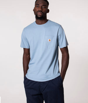 Pocket T-Shirt in Blue by Carhartt WIP at EQVVS. Front Shot. 