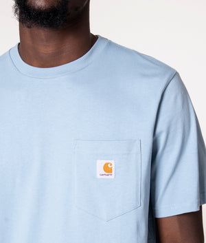 Pocket T-Shirt in Blue by Carhartt WIP at EQVVS. Detail Shot. 