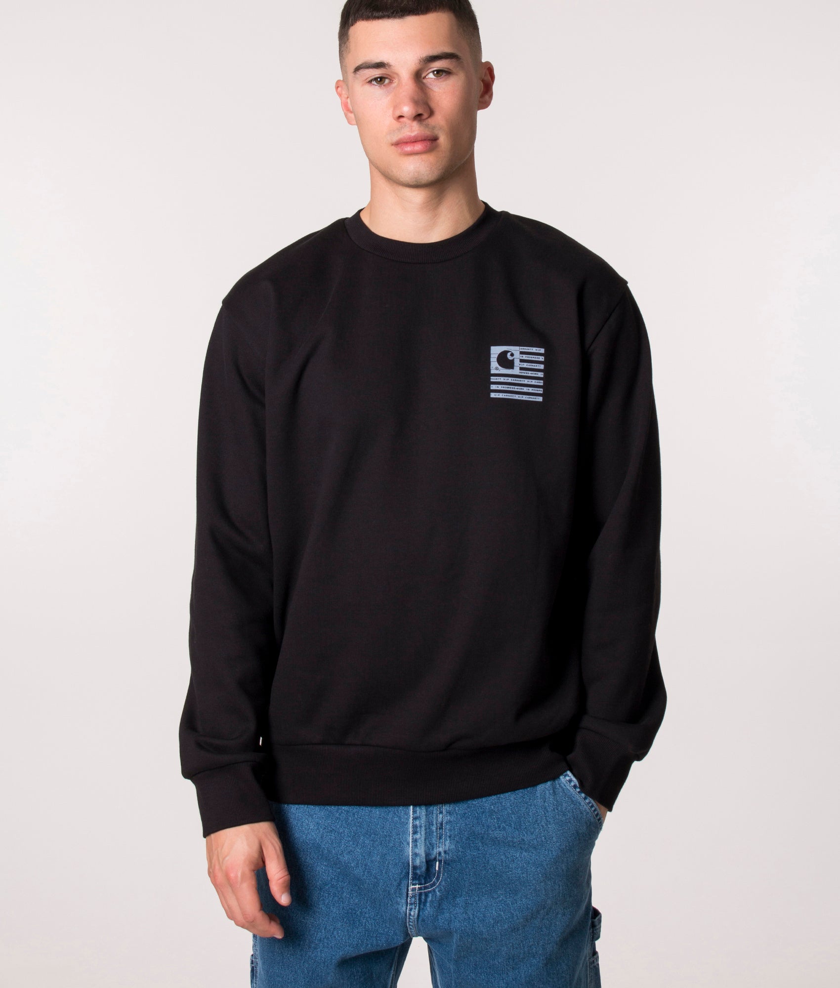 Relaxed Fit Label State Flag Sweatshirt Black | Carhartt WIP | EQVVS