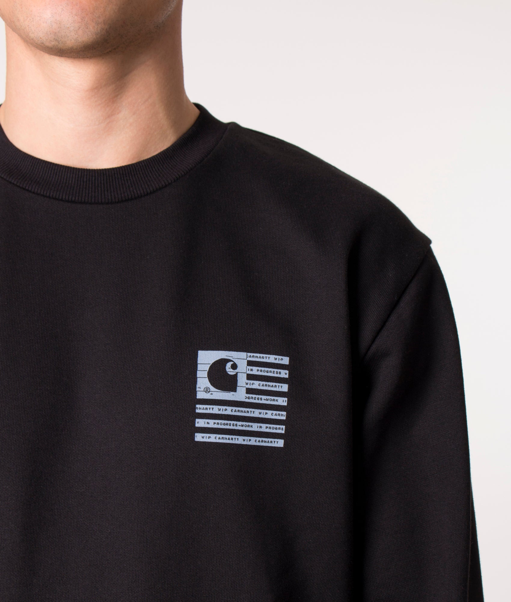 Relaxed Fit Label State Flag Sweatshirt Black | Carhartt WIP | EQVVS