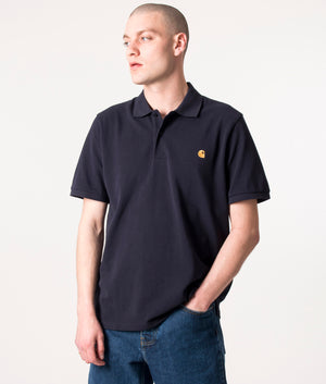 Chase Pique Polo Shirt Dark Navy/Gold | Carhartt WIP | EQVVS
