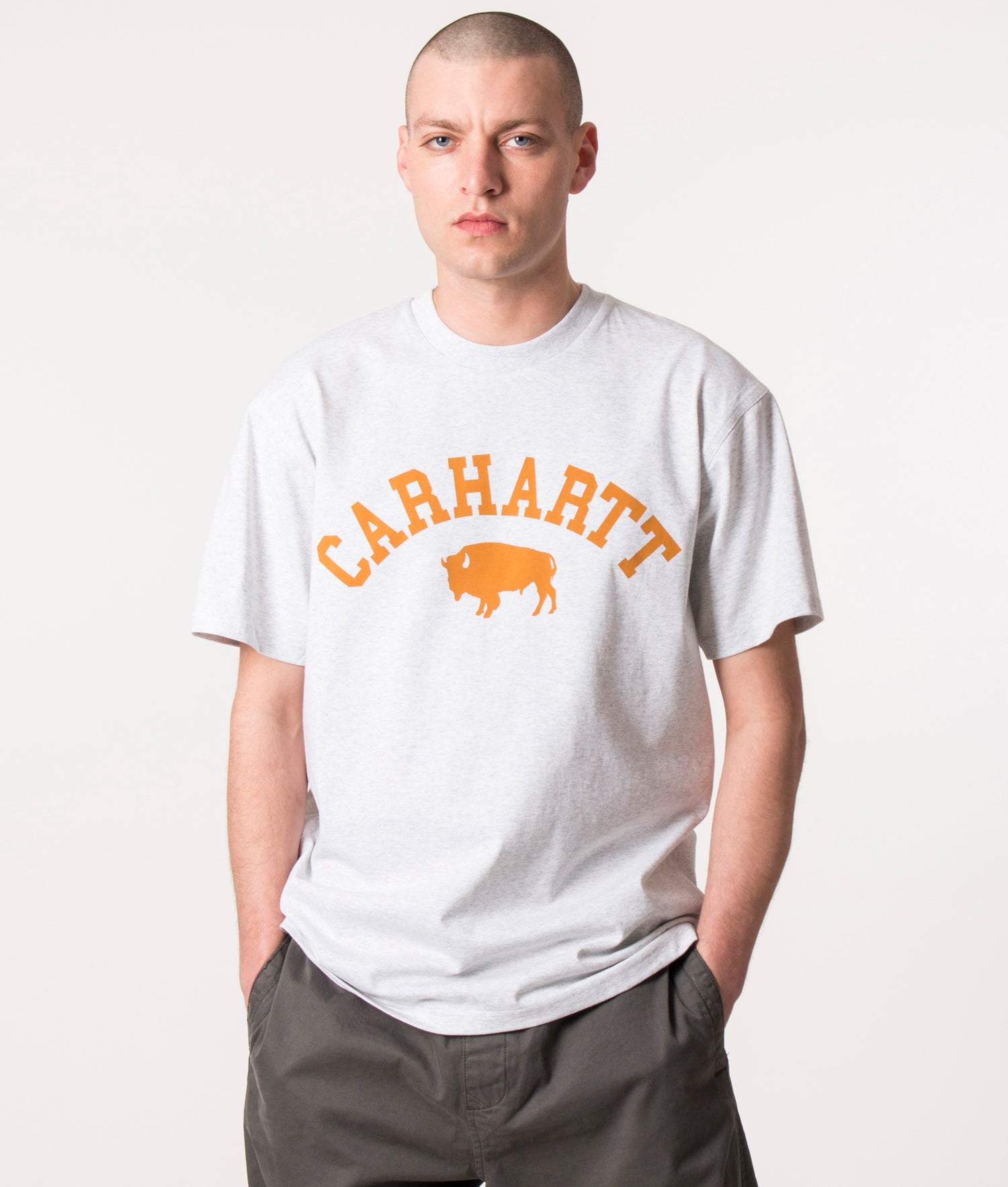 Carhartt WIP Locker Sweatshirt - Ash Heather/Brown Small