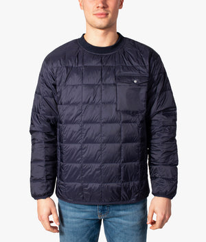 Crew-Neck-Chest-Pocket-Down-Pull-Over-Navy-TAION-EQVVS 