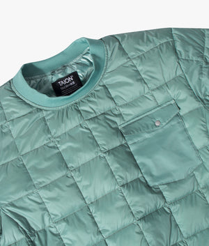 Crew Neck Chest Pocket Down Pull Over D.M Blue | TAION | EQVVS