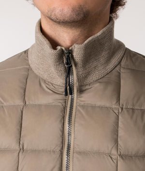 Hi Neck Down Hybrid Jacket Khaki | TAION | EQVVS