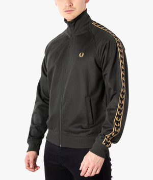 Fred perry track jacket hot sale green