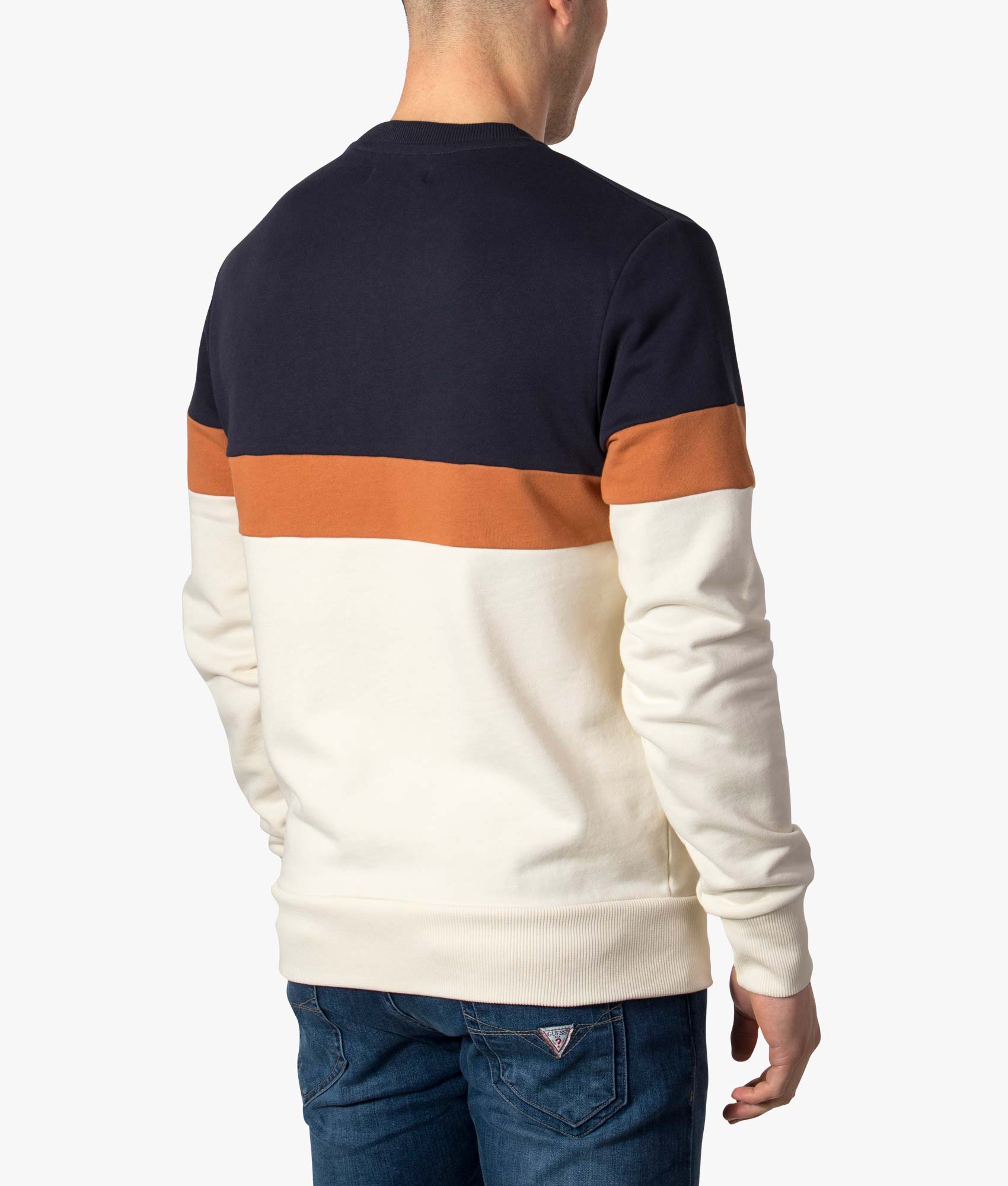 Fred Perry color block sweatshirt in brighton blue