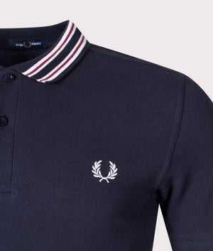 Fred Perry Striped Collar Polo Shirt in Navy, EQVVS