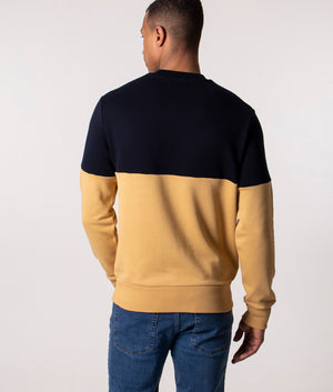 Fred perry colour block crew sweatshirt best sale