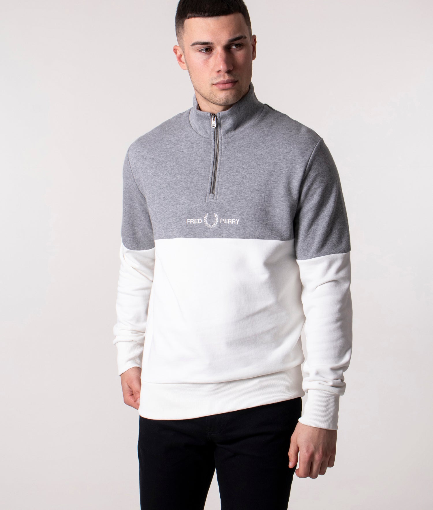 Fred perry quarter outlet zip sweatshirt