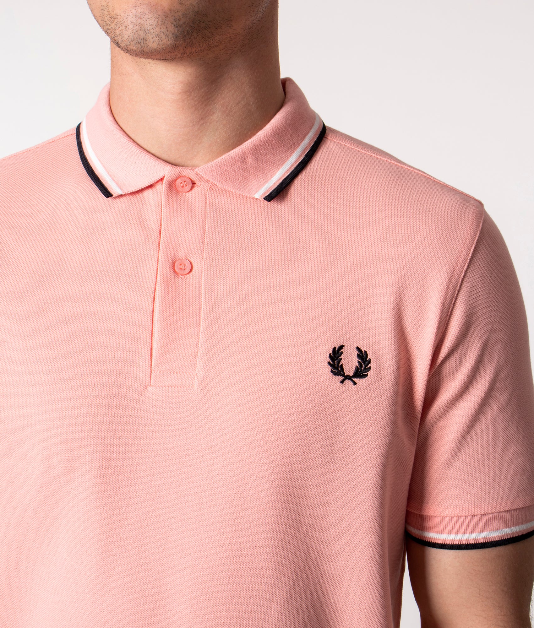 Twin Tipped Fred Perry Polo Shirt Peach Pink | Fred Perry | EQVVS