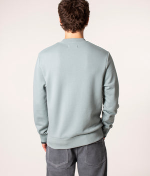 Fred Perry Crew Neck Sweatshirt in Blue at EQVVS. Back Shot. 