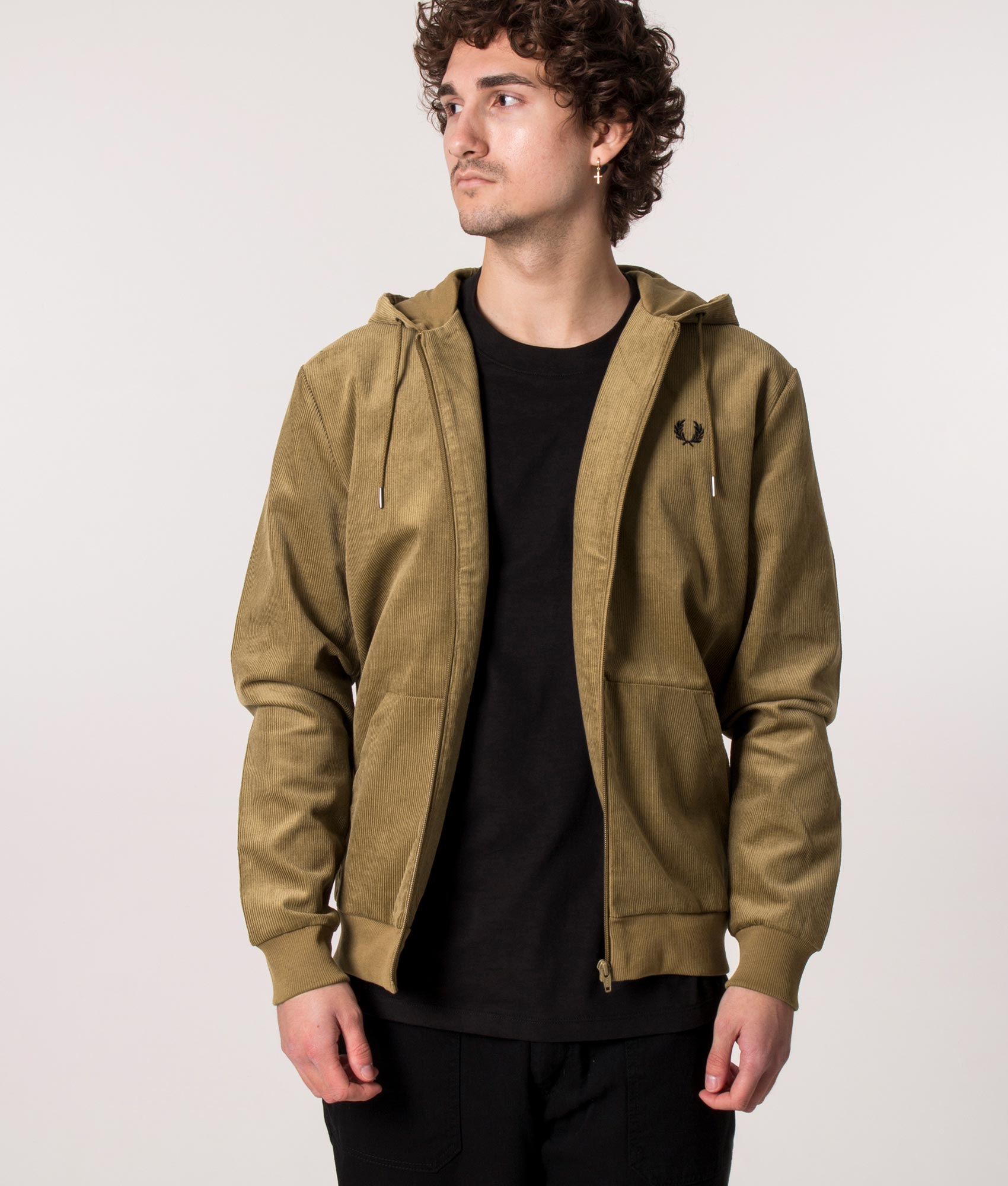 Fred perry khaki clearance hoodie